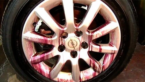 Очистка легкосплавного диска составом Айрон Икс